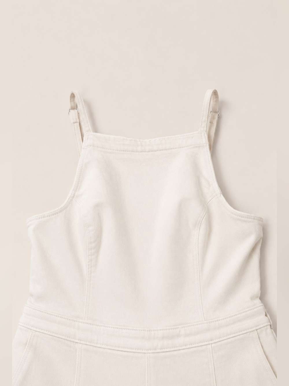 Hollister Women's Denim Cream Wide-Leg Jumpsuit - Medium - Picture 3 of 5